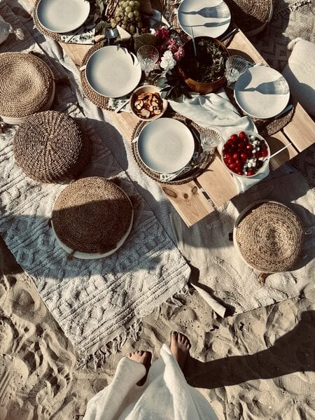 Piknik boho na plaży w Gdańsku