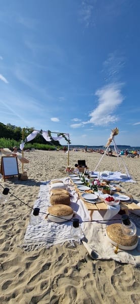 Przyjęcie na plaży piknik
